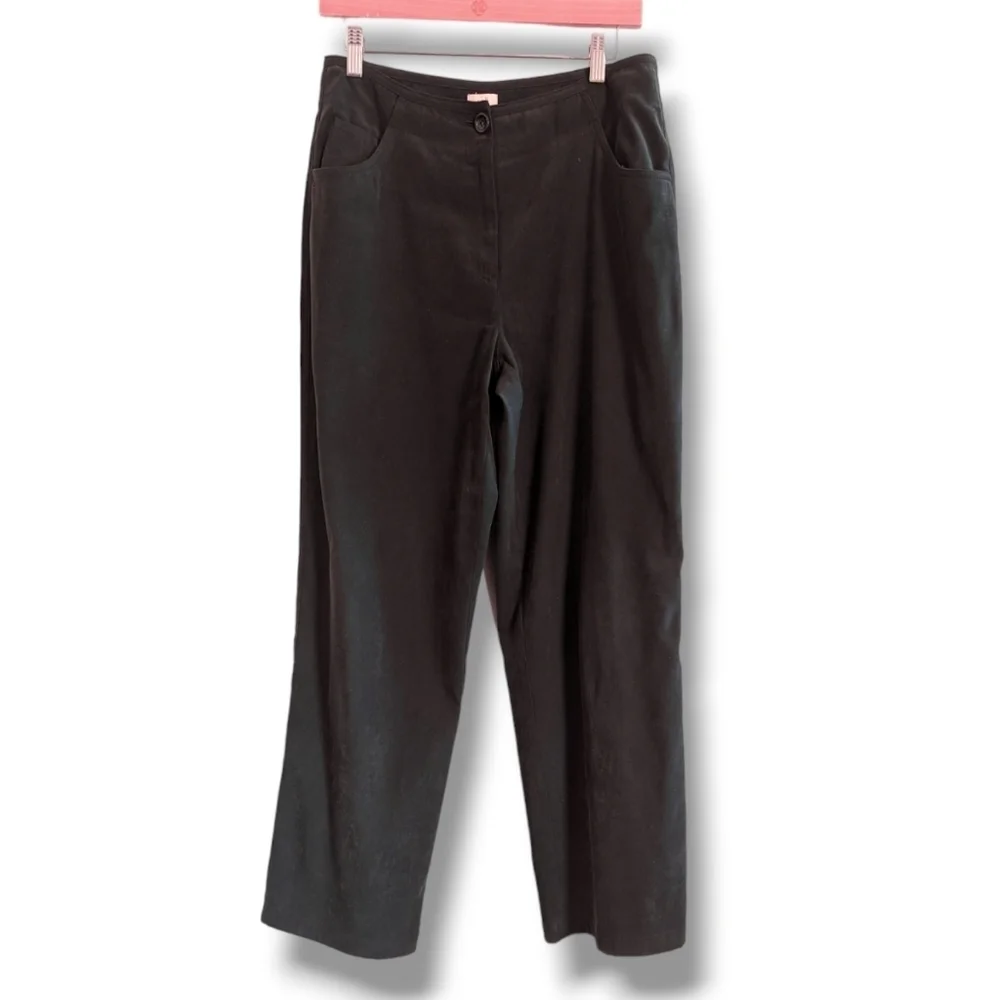 J. Jill Micro Faux Suede Pants 10 Black‎ Lightweight Microsuede Pant